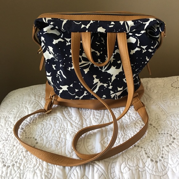a new day Handbags - A New Day Navy Floral Print Backpack